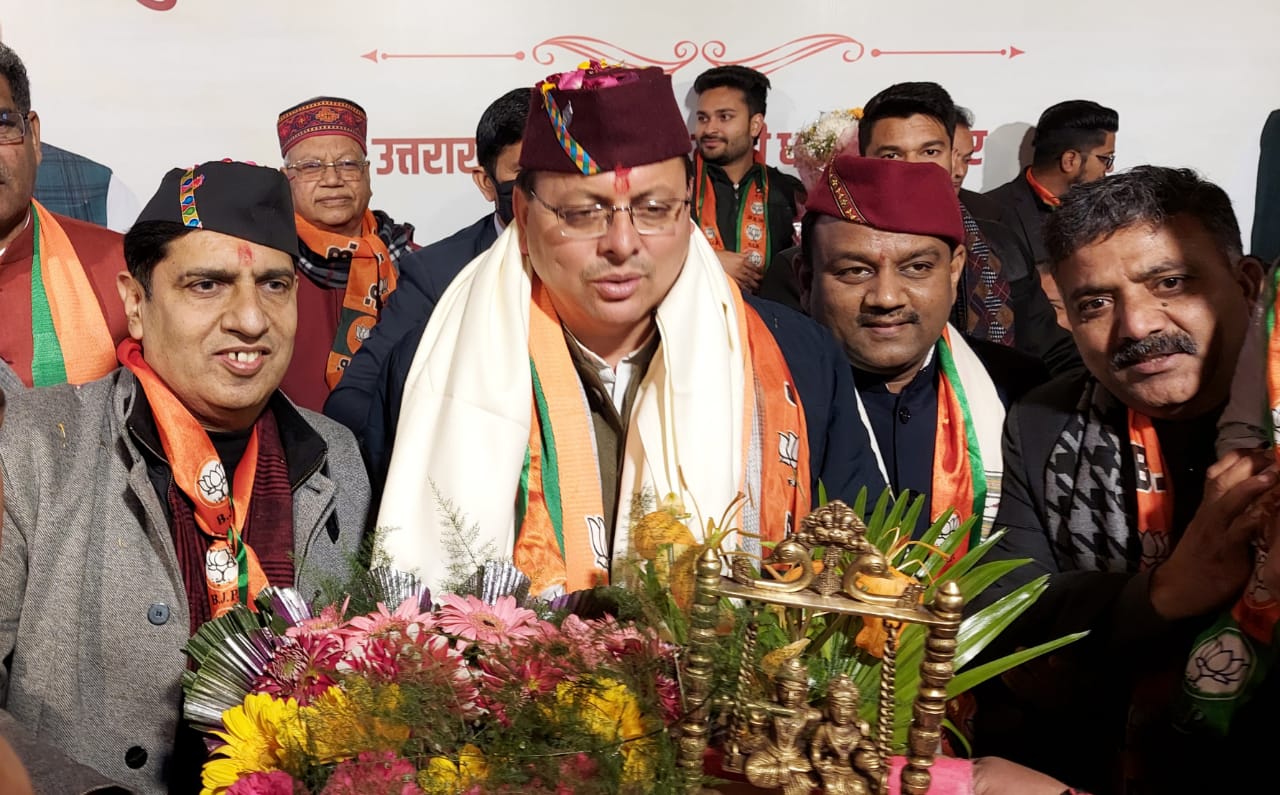 प्रदेश में विकास कार्य जारी रखने को भाजपा जरूरी: पुष्कर सिंह धामी.