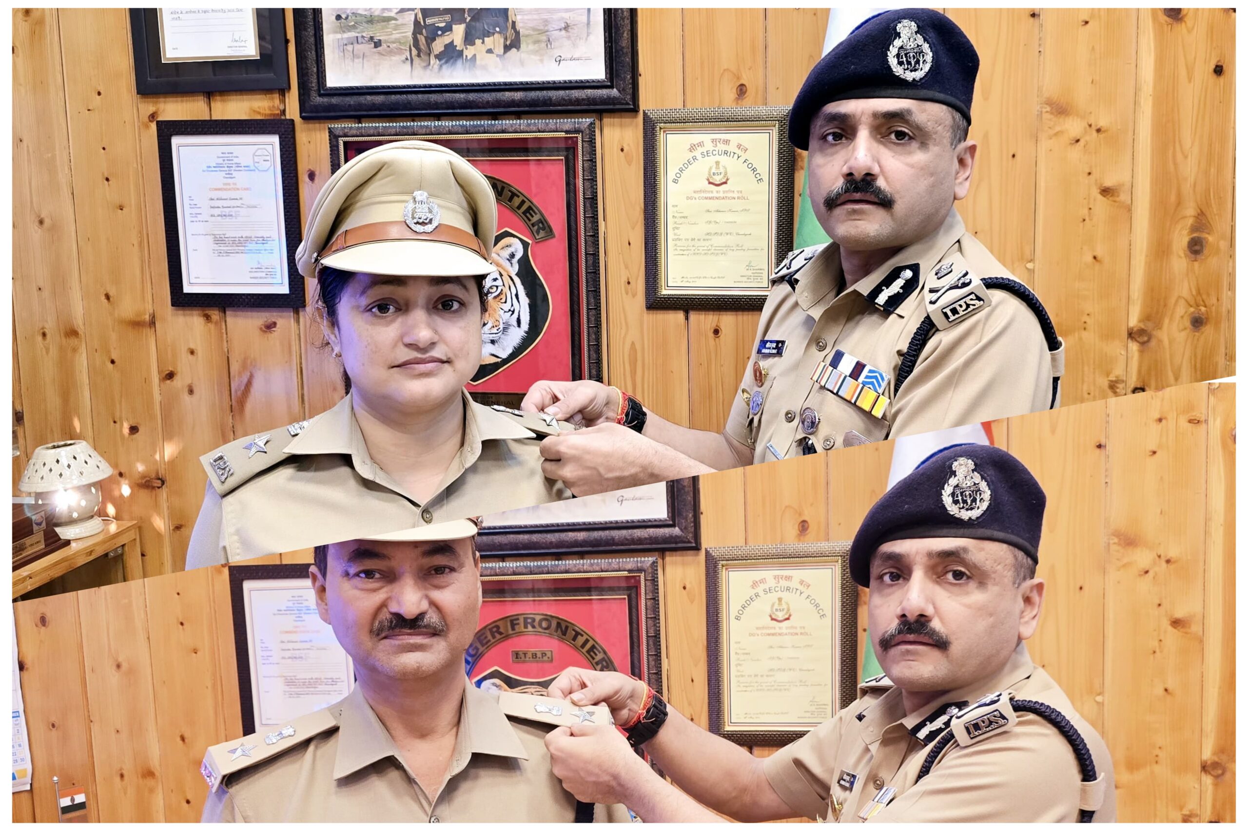 Dehradun: सरिता डोबाल एवं हरीश वर्मा को प्रोन्नति पर डीजीपी ने भारतीय पुलिस सेवा के बैच पहना दी शुभकामनाएं Dehradun: सरिता डोबाल एवं हरीश वर्मा को प्रोन्नति पर डीजीपी ने भारतीय पुलिस सेवा के बैच पहना दी शुभकामनाएं