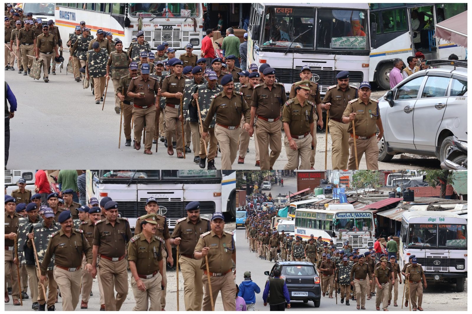 Uttarakhand: कानून एवं शान्ति व्यवस्था को लेकर उत्तरकाशी में पुलिस ने निकाला फ्लैग मार्च