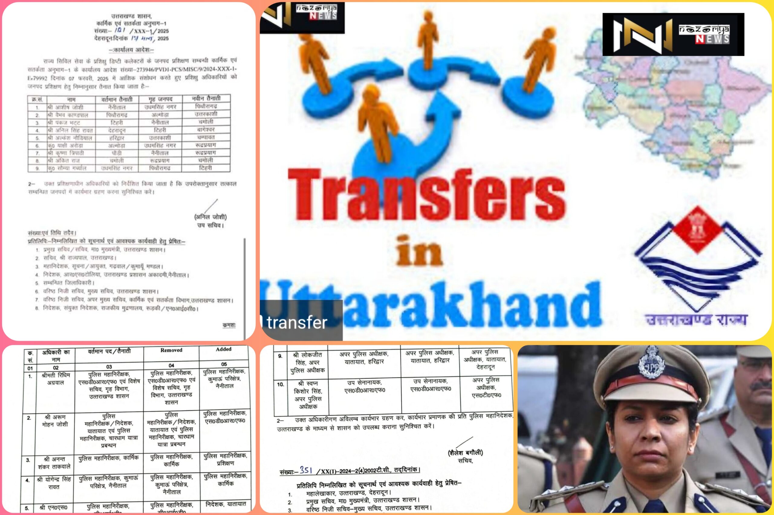 खबर पर लगी मोहर–10 आईपीएस व 16 आइएएस के तबादले, रिधिम अग्रवाल बनी आईजी कुमाऊं, देख लिस्ट……