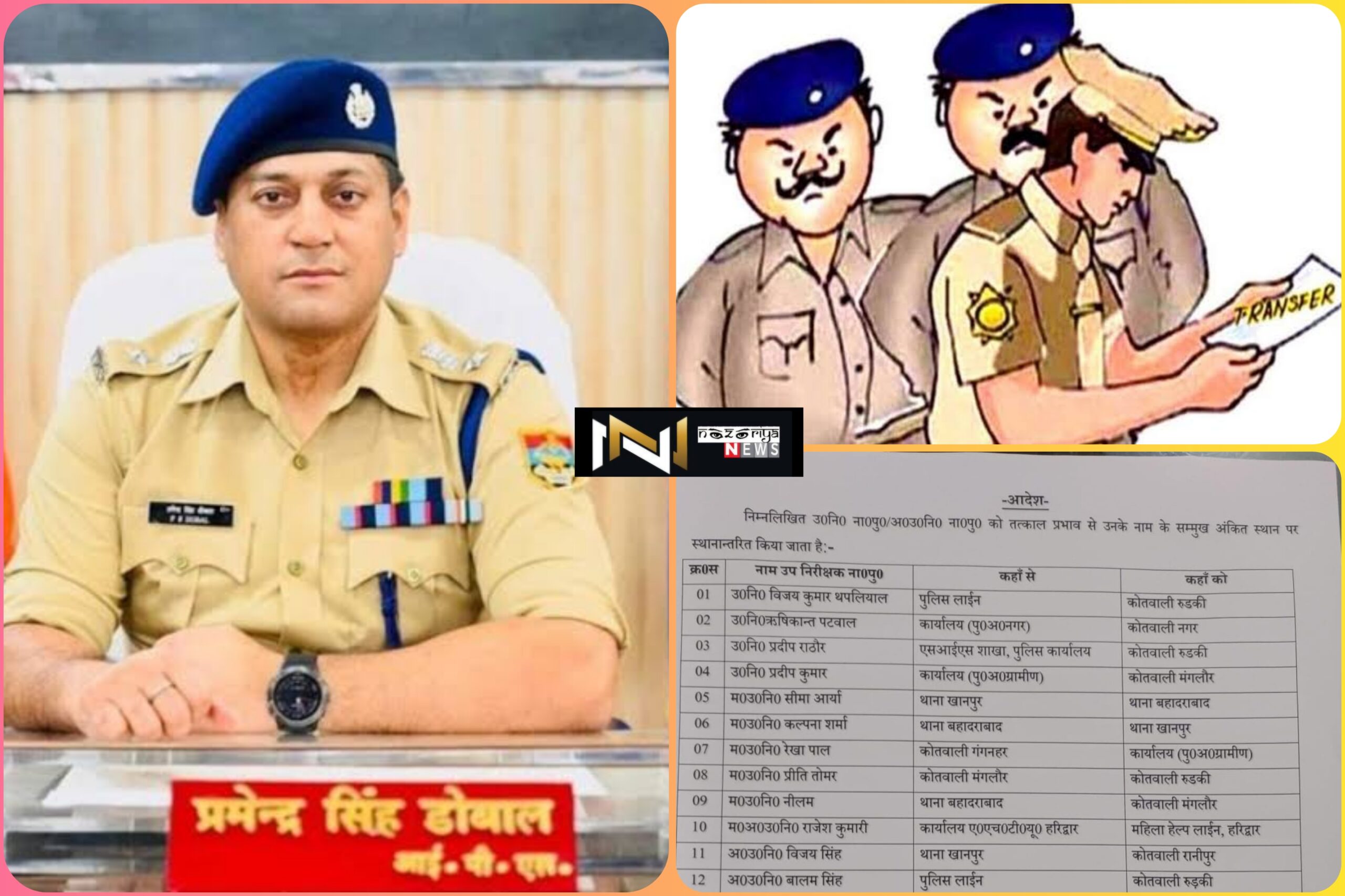Haridwar: पुलिस विभाग में तबादलों का सिलसिला जारी, फिर कई उप निरीक्षक इधर से उधर देखें लिस्ट……