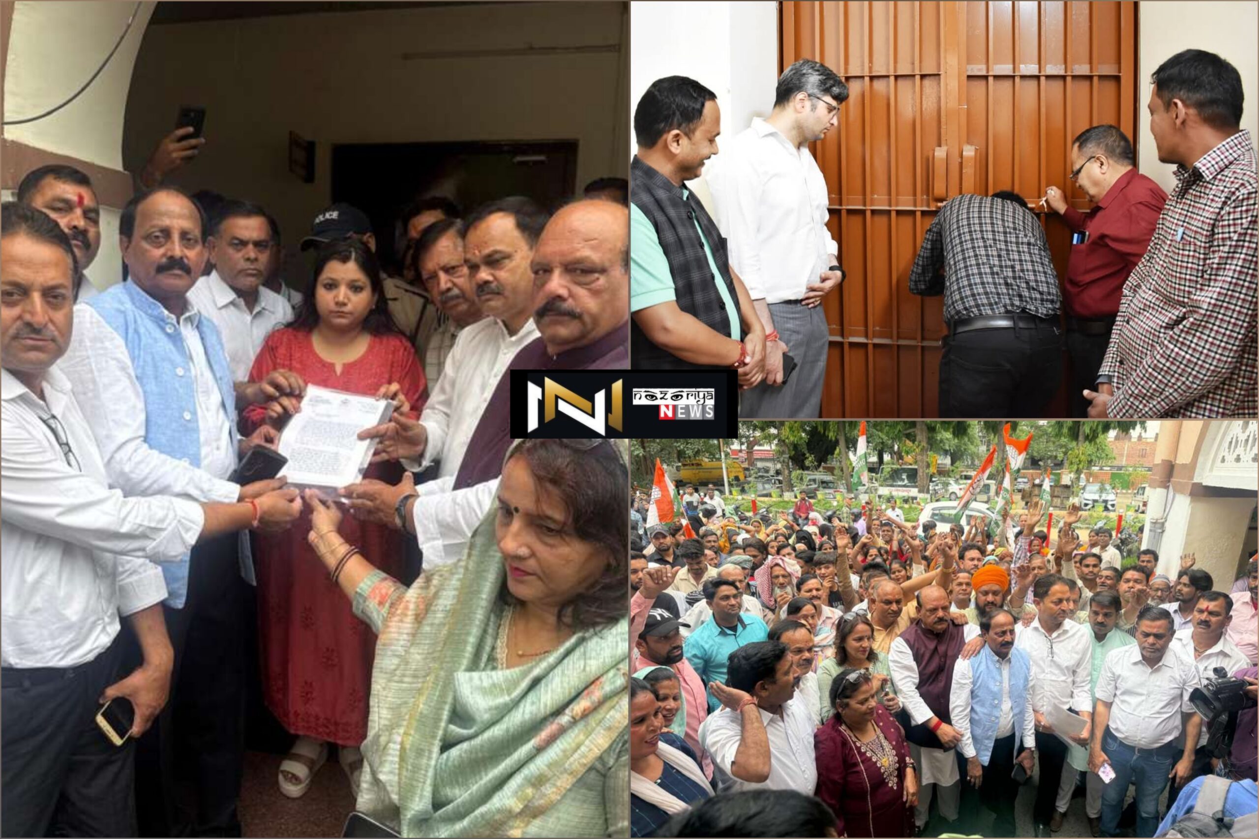 Dehradun: मलिन बस्तियों के मामले पर नगर निगम में कांग्रेस का प्रदर्शन,  निगम को घेरा