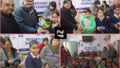 Roorkee: रोटरी क्लब रुड़की एलीट ने किया स्कूल छात्रों में गरम कपड़ो का वितरण