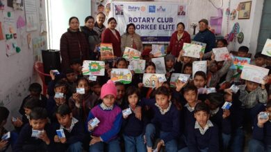 Roorkee: रोटरी क्लब रुड़की एलीट द्वारा स्कूल में  ड्राइंग प्रतियोगिता का आयोजन